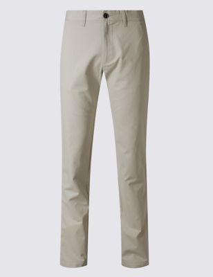 Slim Fit Pure Cotton Flat Front Chinos